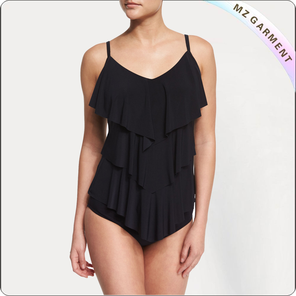Ruffle V Neck Tankini