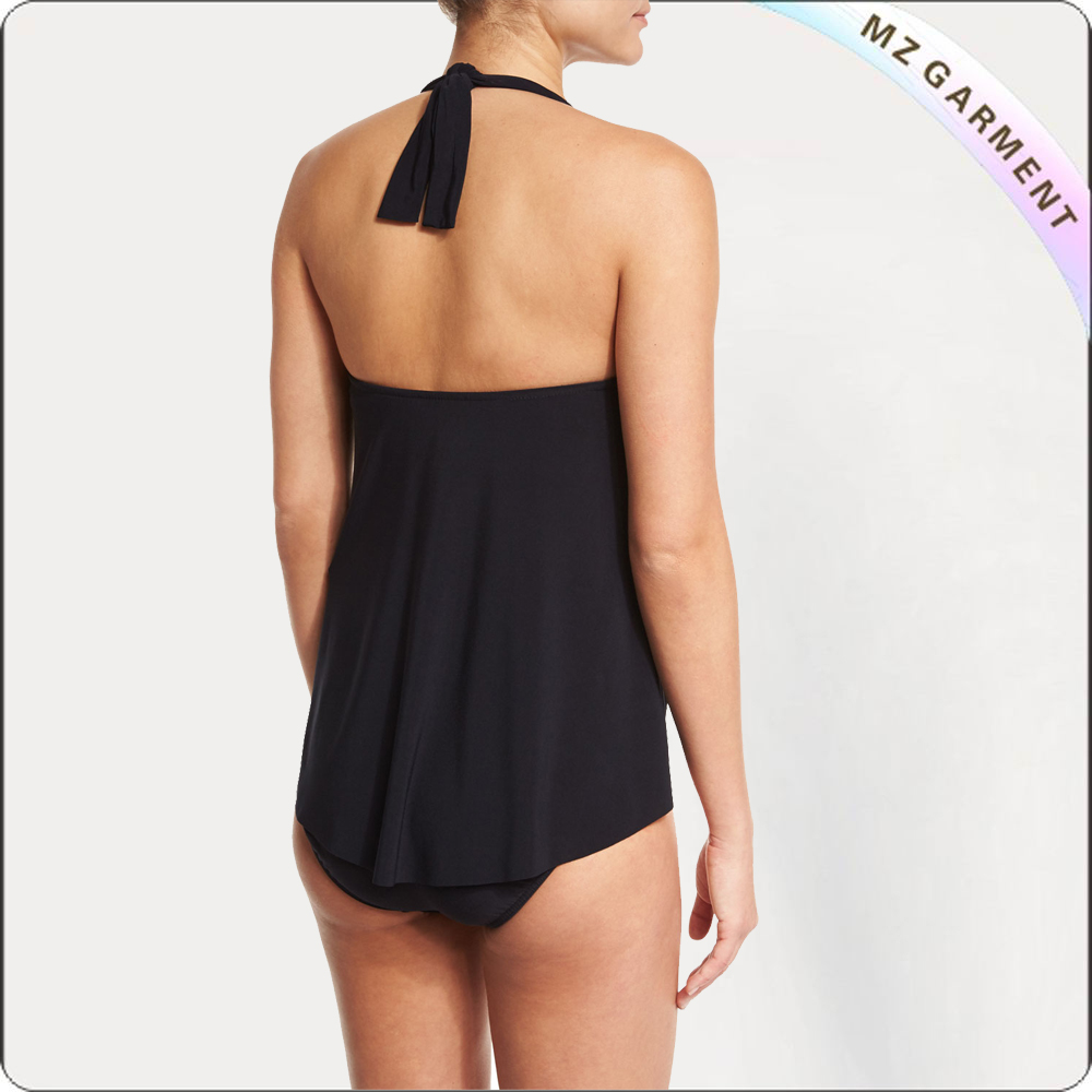 Solids Drape Halter Tankini and Bottom