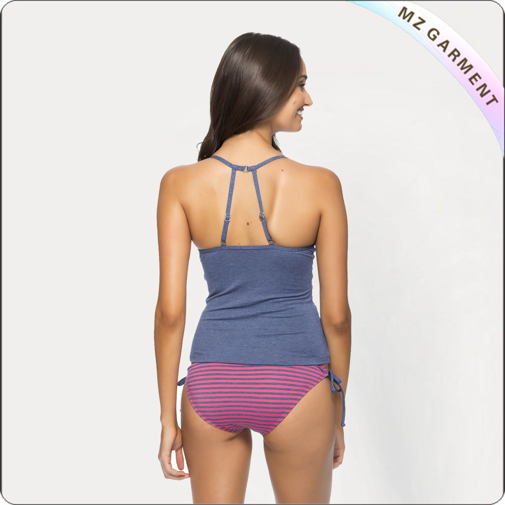 Stripe Tankini Top and Tunnel Side Bottom