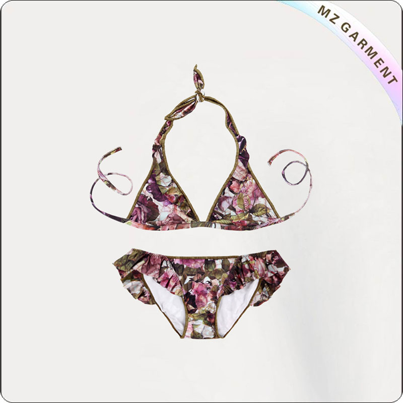 Kids Little Girl Floral Printed Bikini
