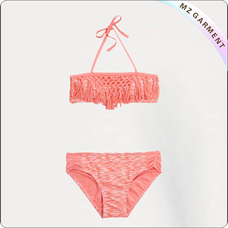 Kids Orange Lace Bikini