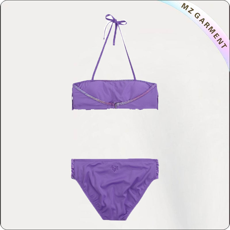 Kids Purple Tassels Bikini