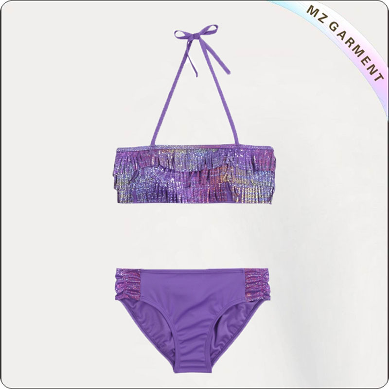 Kids Purple Tassels Bikini