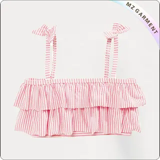 Kids Pink Striped Bikini