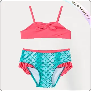Kids Green Scale Bikini