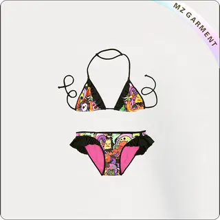 Kids Head Print Bikini