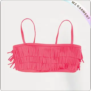Kids Red Tassel Girl's Bikini