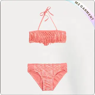 Kids Orange Lace Bikini