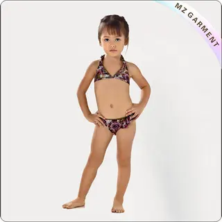 Kids Little Girl Floral Printed Bikini