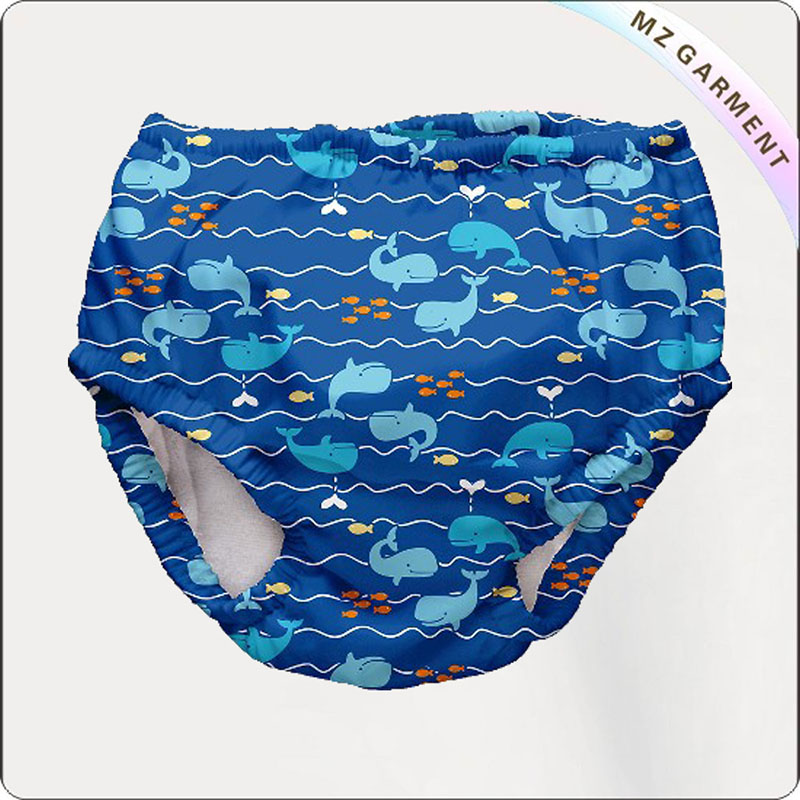 Baby Boys Royal Blue Whale Reusable Swim Diaper