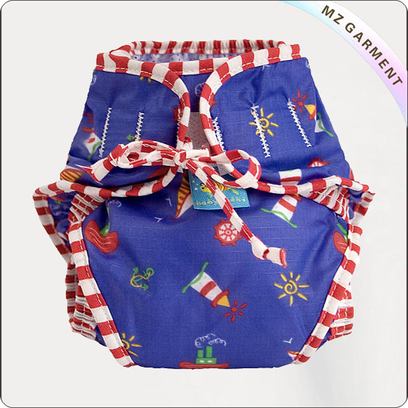 Baby Girl Sailboat Purple Reusable Swim Diaper