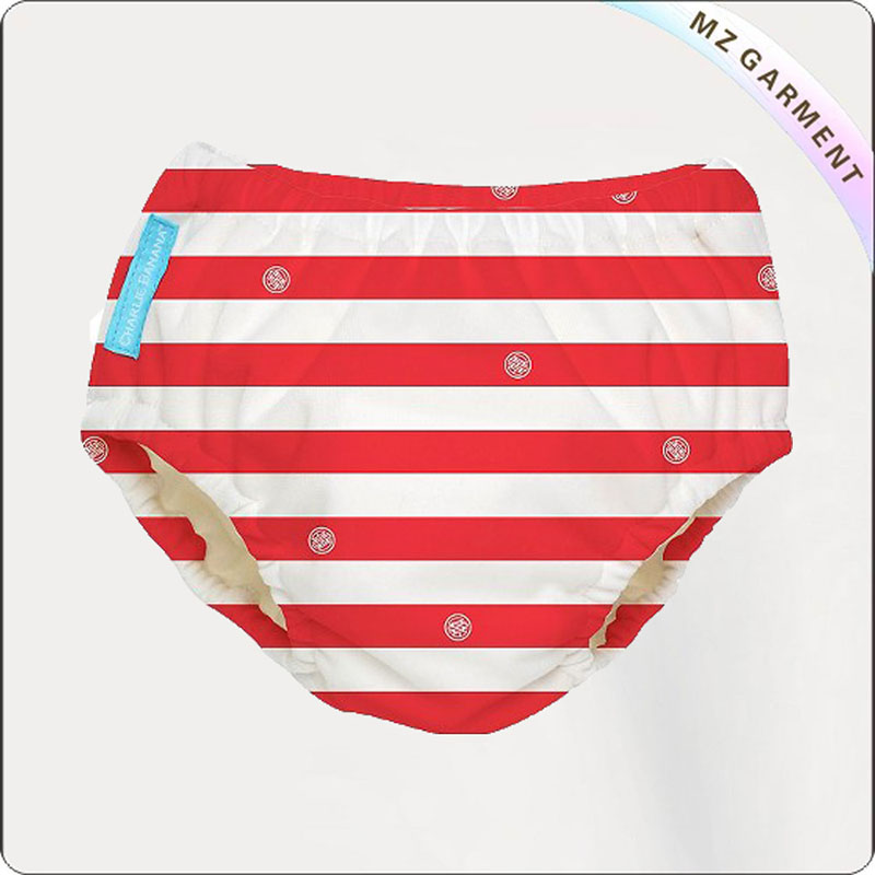 Baby Red Stripe Reusable Swim Diaper