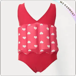 Girls' Red Floating Swimwear