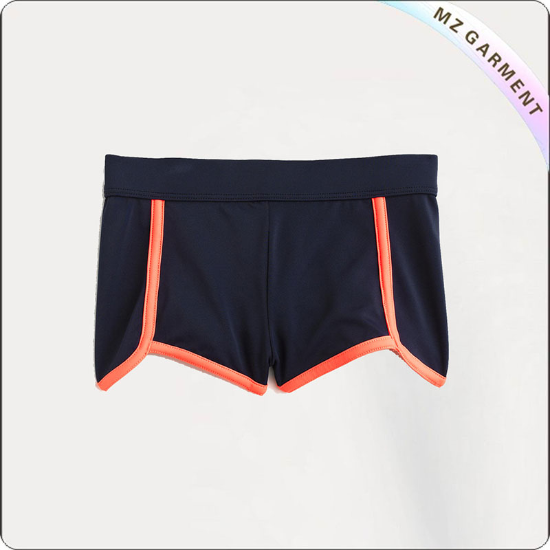 Girls' Hipsters Black With Orange Strip