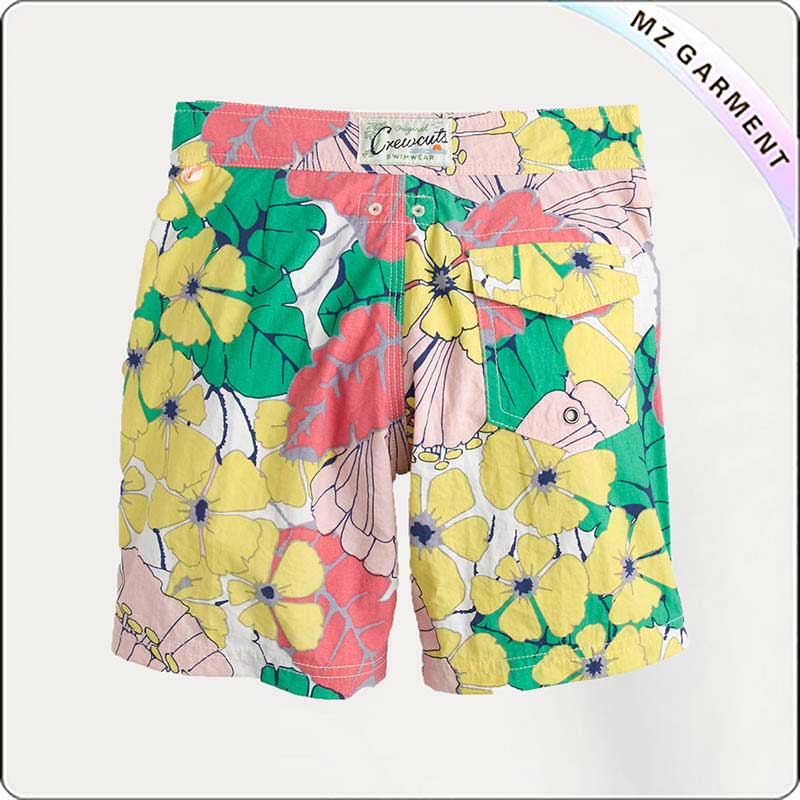 Boys' Board Shorts in Punchy Hibiscus