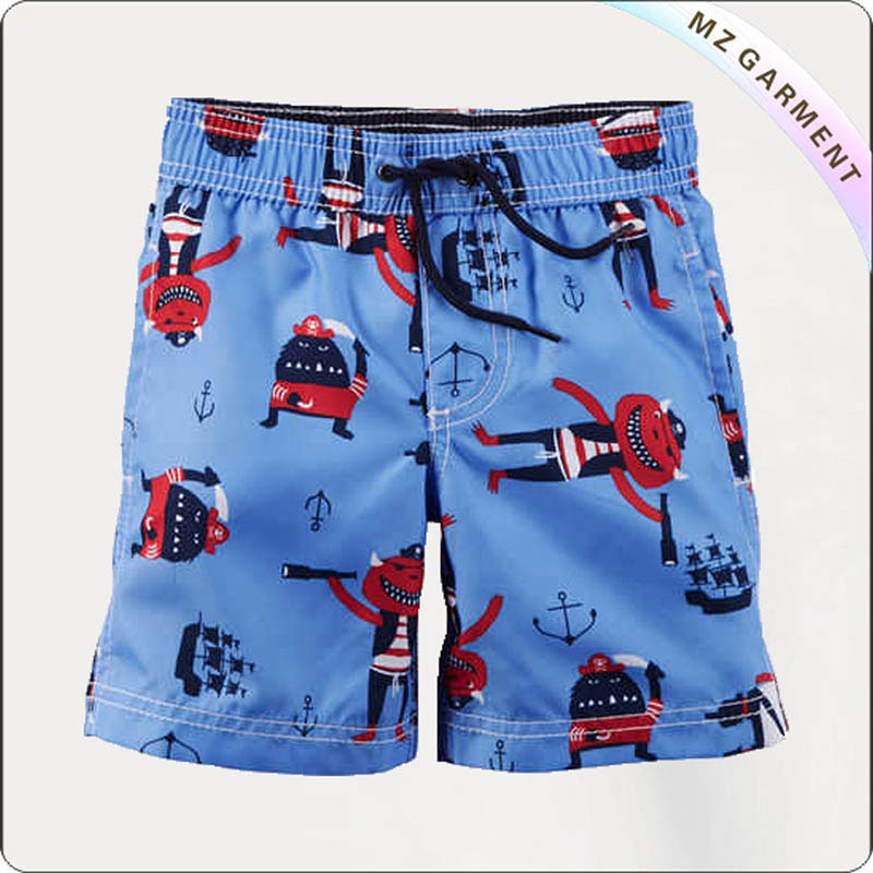 Boys' Pirate Print Board Shorts