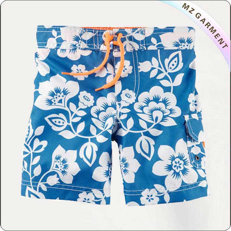 Boys' Tropical Flower Print Board Shorts