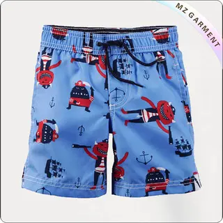 Boys' Pirate Print Board Shorts