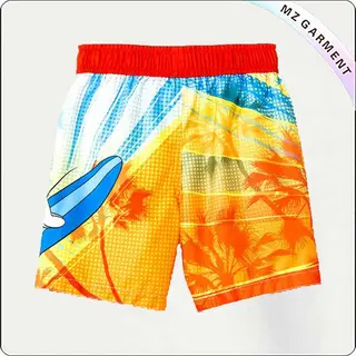 Toddler Boys' Yellow Mickey Board Shorts