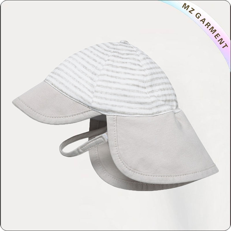 Baby Beige Striped Face Protective Sunhat