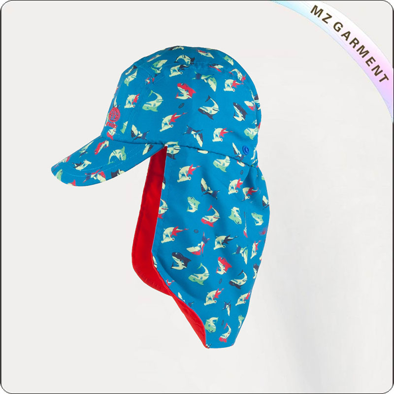 Kids Blue Seahorse Sunhat