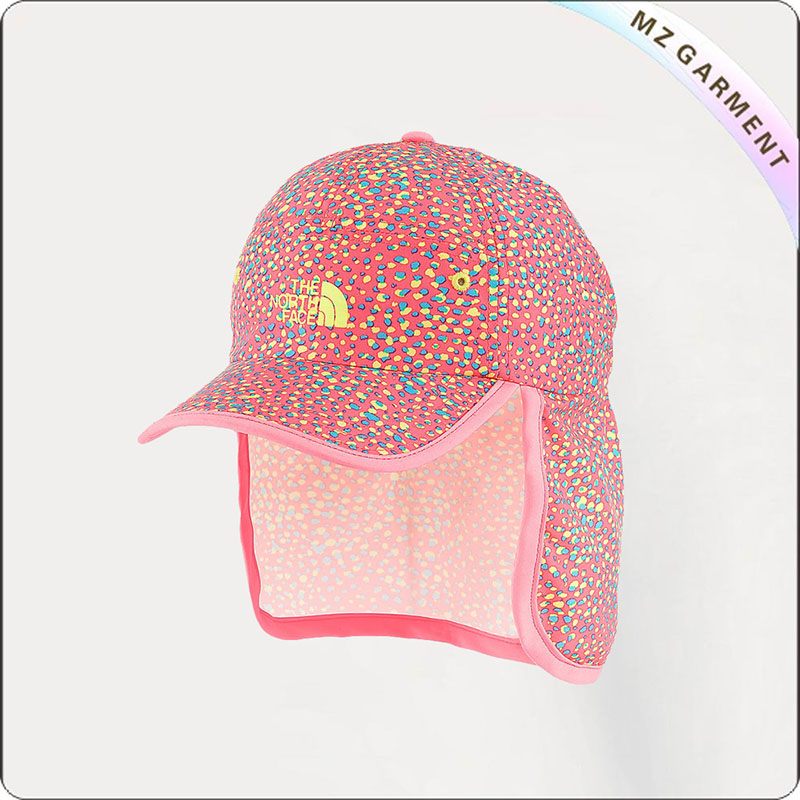 Kids Pink Mix Flap Sunhat