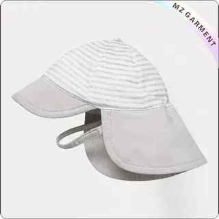 Baby Beige Striped Face Protective Sunhat