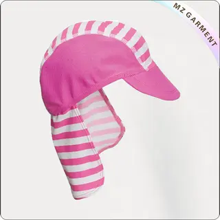 Kids Pink & White Strip Sunhat