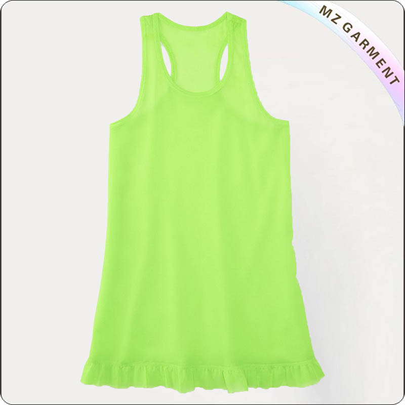 Fluorescent Green Swimming Tank Dress