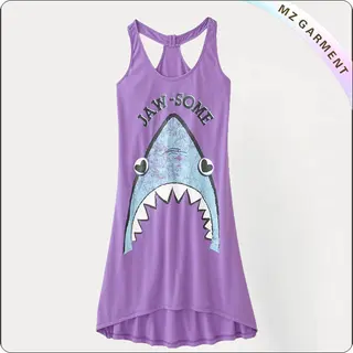 Shark Swimming Cover Up Tank Dress