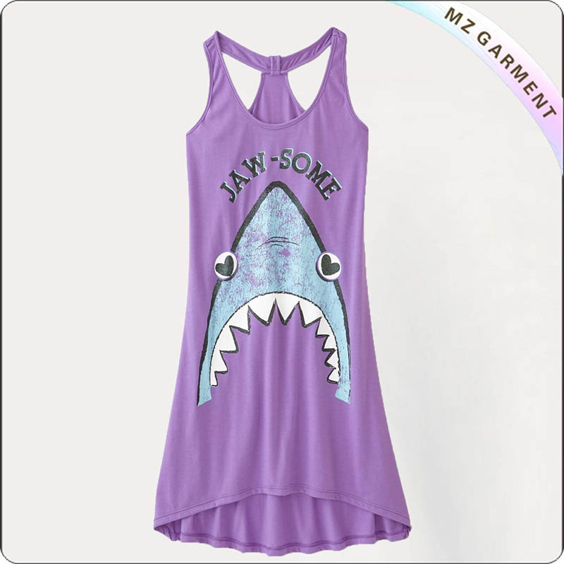 Shark Swimming Cover Up Tank Dress