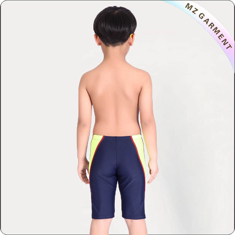 Boys' Dark Blue & Yellow Swimming Pants