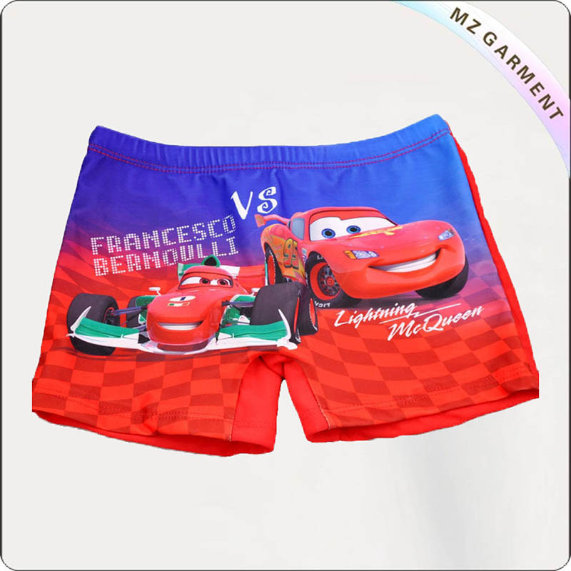 Boys' Red Cartoon Swimming Pants