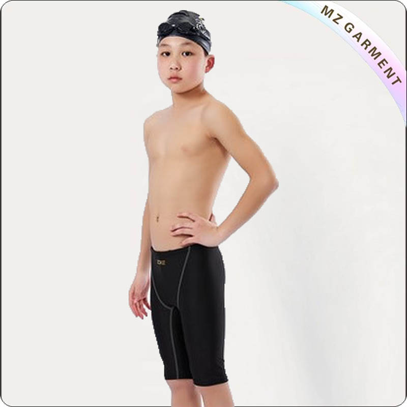 Boys' Solid Black Swimming Pants