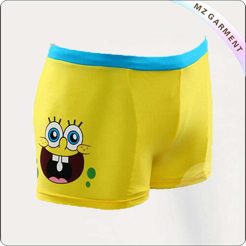 Boys' Yellow Cartoon Swimming Pants