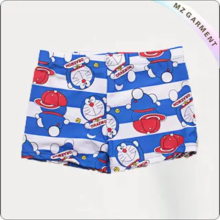 Boys' Dark Blue Cartoon Swimming Pants