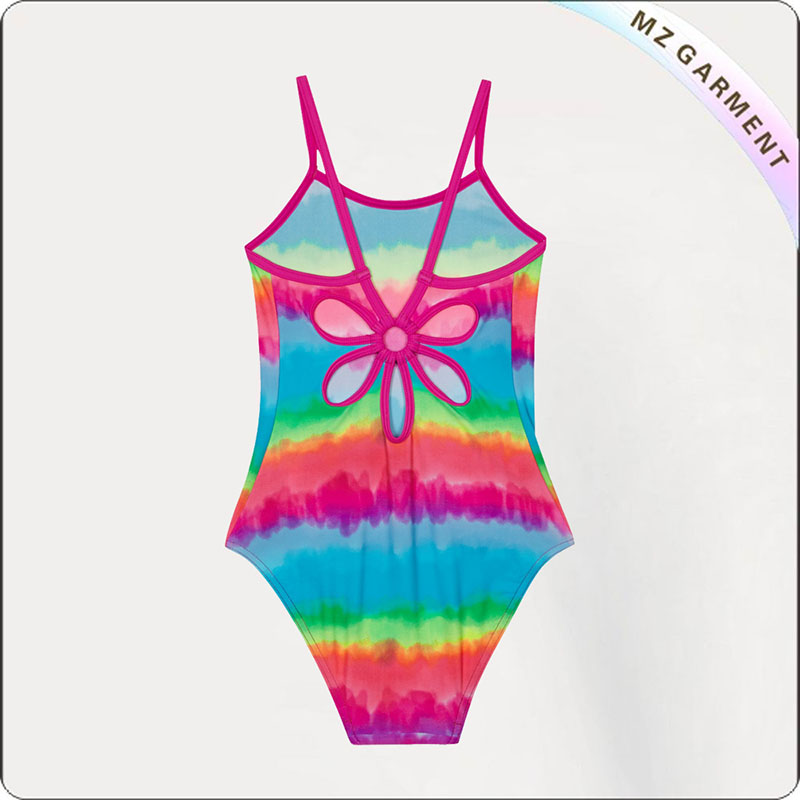 Girl's Rainbow Striped Swimsuit