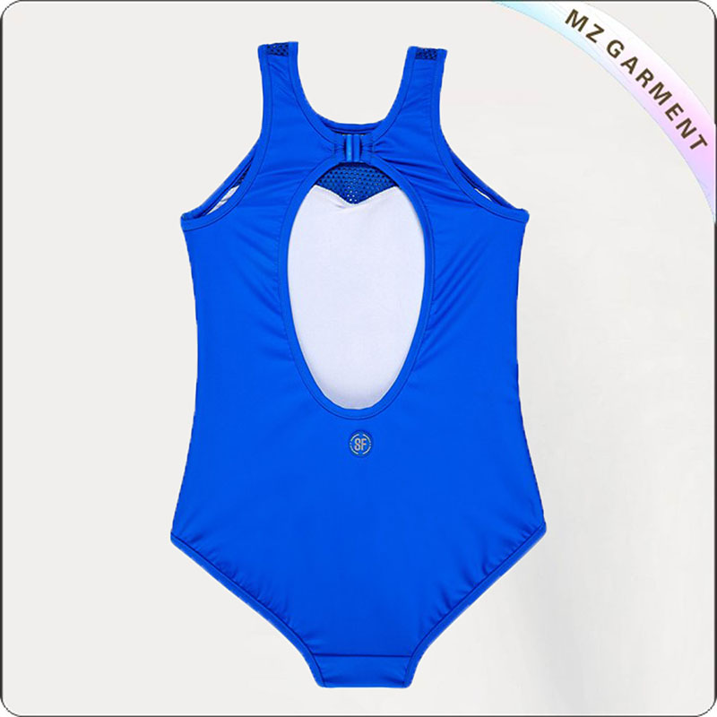 Girls' Blue Fun Racer Tank Swimsuit
