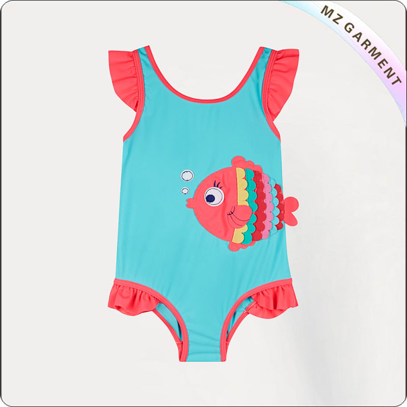Girls' Printed Fish Swimsuit