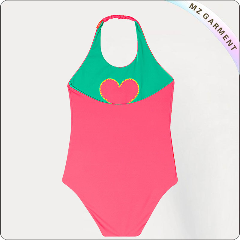 Girls' Reversible Heart Swimsuit