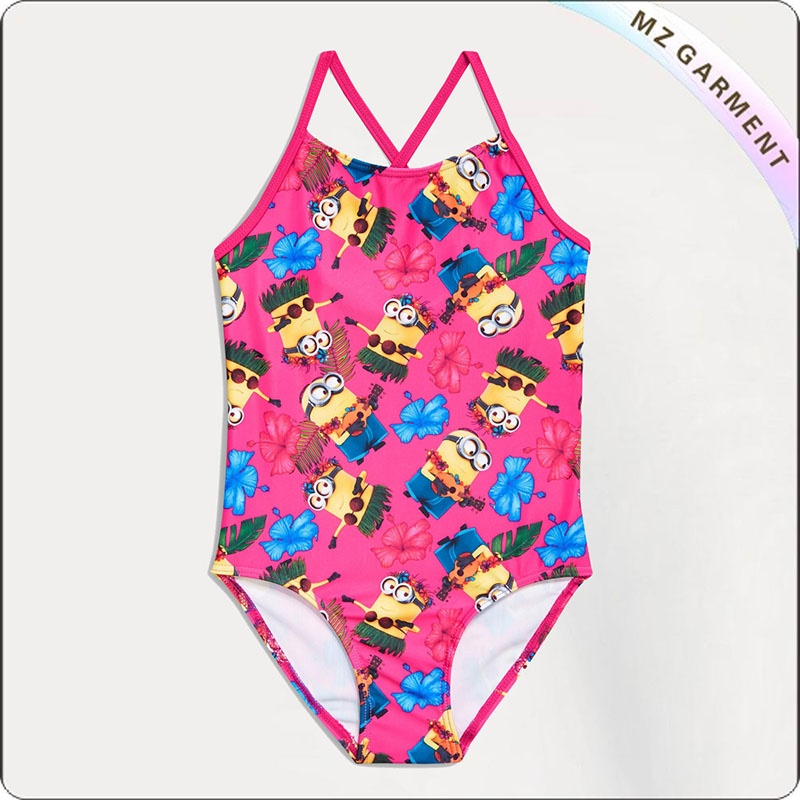 Kids Pink Minions Swimsuit