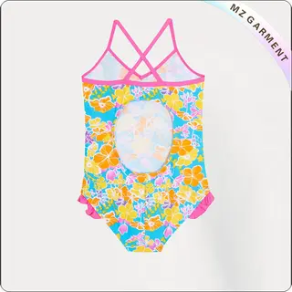 Kids Printed Flower Swimsuit