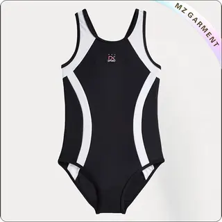 Girls' Black & White Swimsuit