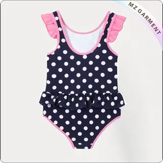 Kids Navy Dot & Printed Hippocampus Swimsuit