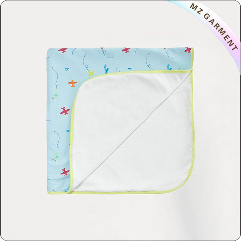 Light Blue Plane Print Blanket