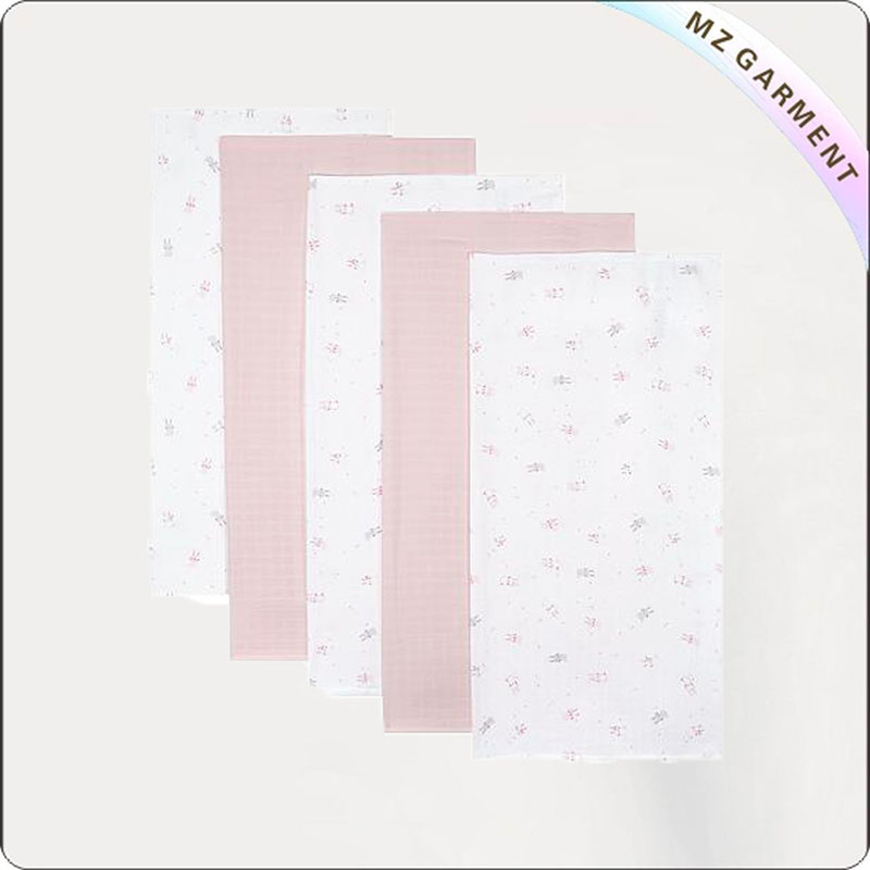 Solid Pink + White AOP Blanket