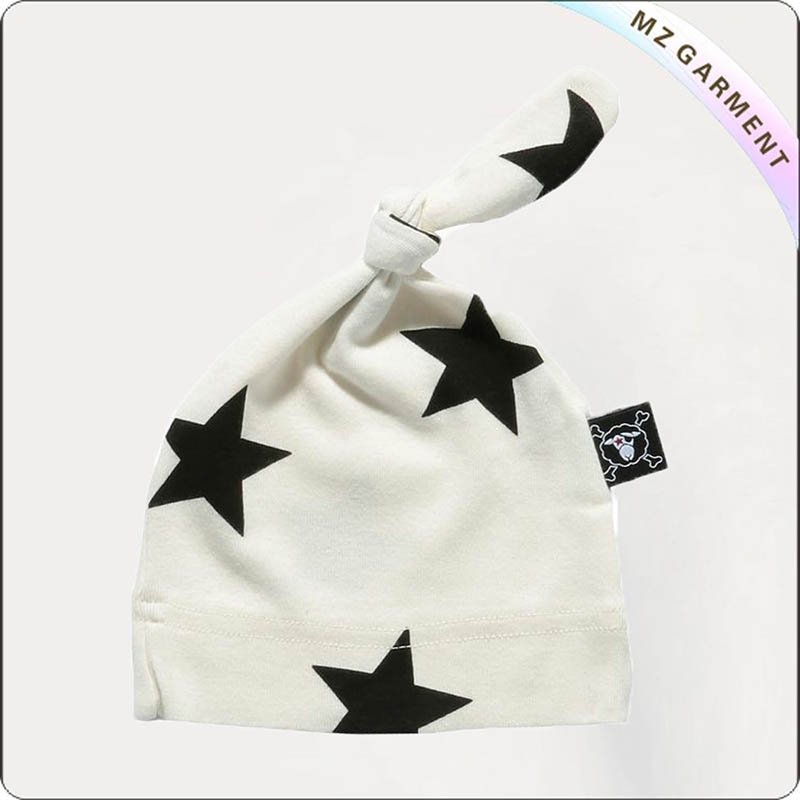 Kids Star White Knotted Cap