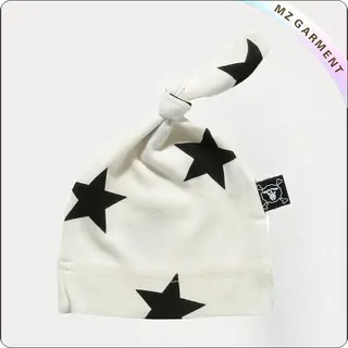 Kids Star White Knotted Cap