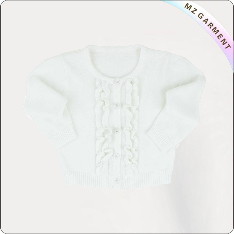 Girls' White Cardigan