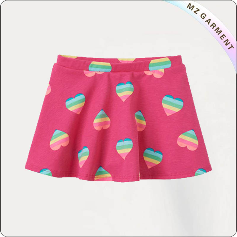 Kids Colorful Hearts Skirt
